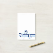 ブルーホワイトバレーボール名前をカスタムする ポストイット (デスク上)