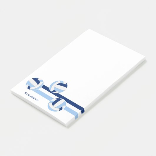 ブルーホワイトバレーボール名前をカスタムする ポストイット (アングル)