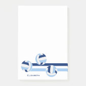 ブルーホワイトバレーボール名前をカスタムする ポストイット (正面)