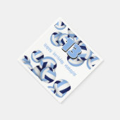 ブルーホワイトバレーボール子供の誕生日パーティー スタンダードカクテルナプキン (角)