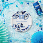 ブルーホワイトバレーボール子供の誕生日パーティー ペーパープレート (パーティー)