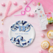 ブルーホワイトバレーボール子供の誕生日パーティー ペーパープレート (パーティー)