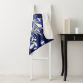 ブルーホワイトバレーボール星の女の子名前をカスタムする シェルパブランケット (インサイチュ)