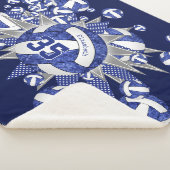 ブルーホワイトバレーボール星の女の子名前をカスタムする シェルパブランケット (3/4)