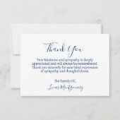 ブルーホワイトバード葬儀ありがとう、悔やみや弔慰 ノートカード (正面)