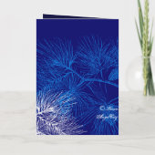 ブルーホワイトパインカスタムズ折り畳みホリデー招待状 招待状 (裏面)