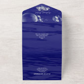 ブルーホワイトヒトデビーチ結婚式夏の予算 オールインワン招待状 (外側)