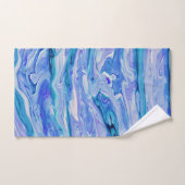 ブルーホワイトピンクティール(緑がかった色)薄紫マーブルゲート抽象芸術 バスタオルセット (ハンドタオル)