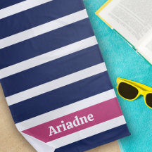 ブルーホワイトピンクモノグラストライプのム