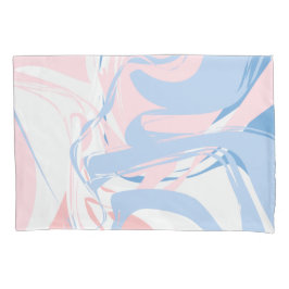 ブルーホワイトピンク大理石スワール 枕カバー