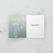 ブルーホワイトピーコックフェザーありがとう サンキューカード (内部)