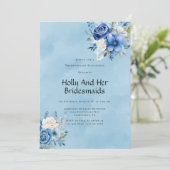 ブルーホワイトピ絵を描オニーバラブリデスメイドランチョン 招待状 (スタンド正面)