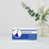 ブルーホワイトフェードフェザーのダスター名刺 名刺 (スタンド正面)