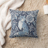 ブルーホワイトフォ華美レストキツネブドウズウッドランド クッション (ブランケット)