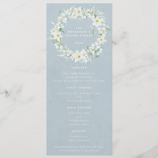 ブルーホワイトフローライースターリースフラット4コース メニュー (正面)