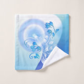 ブルーホワイトフローラファンタジー バスタオルセット (ウォッシュタオル)