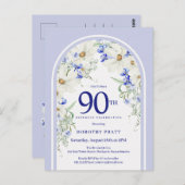 ブルーホワイトフローラボーホアルチ90thバースデーパーティー ポストカード (正面/裏面)