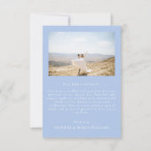 ブルーホワイトフローラリース結婚ボホの写真 サンキューカード (裏面)