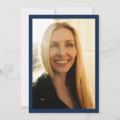 ブルーホワイトフローラ写真卒業パーティー 招待状 (裏面)