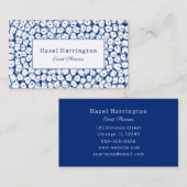 ブルーホワイトフローラ名刺抽象芸術 名刺 (正面/裏面)