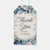 ブルーホワイトフローラ女子誕生日ありがとう ギフトタグ (正面)