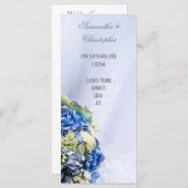 ブルーホワイトフローラ結婚の教会の結婚式 プログラム (正面/裏面)