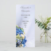 ブルーホワイトフローラ結婚の教会の結婚式 プログラム (スタンド正面)