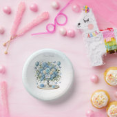 ブルーホワイトフローラ花瓶紙ボウル ペーパーボウル (パーティー)