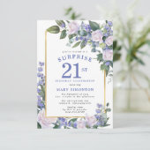ブルーホワイトフローラ21stバースデーサプライズパーティー 招待状 (スタンド正面)