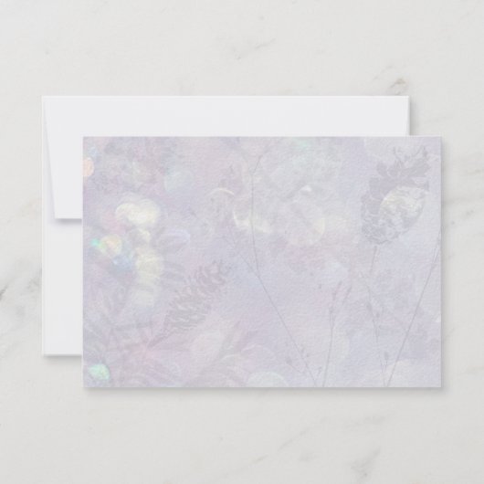 ブルーホワイトフローラ40歳の誕生日ありがとうフラット サンキューカード (裏面)