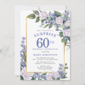 ブルーホワイトフローラ60誕生日サプライズパーティー 招待状 (正面)