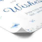 ブルーホワイトブライダルシャワーアドバイスとウィッシュ ポスター (角)