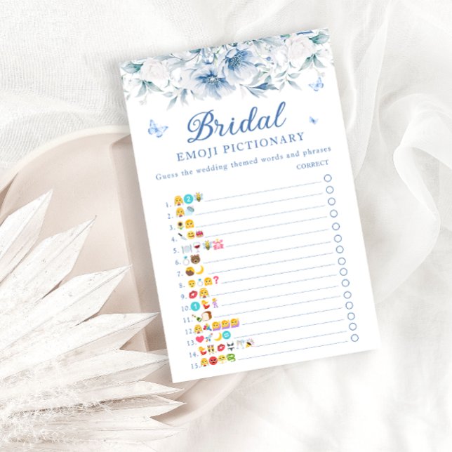 ブルーホワイトブライダルシャワー絵文字ゲーム (クリエイターアップロード済み)