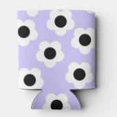 ブルーホワイトブラックフローラエレガントトロピカルフラワー 缶クーラー (裏面)