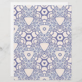 ブルーホワイトプリントスクラップブックデカップクラフト紙 (正面/裏面)