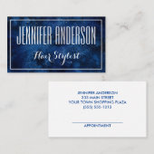 ブルーホワイトヘアドレッサーサロンアポイントメント 予約カード (正面/裏面)