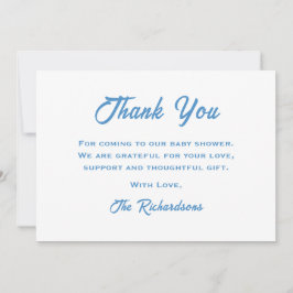 ブルーホワイトベビーシャワーおもしろいトレンディーアドベンチャー待ち サンキューカード