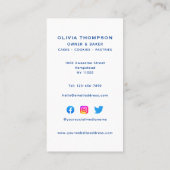 ブルーホワイトベーカーベーカリーケーキクッキーのパティシエ 名刺 (裏面)