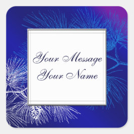 ブルーホワイトホリデイカスタムステッカー スクエアシール