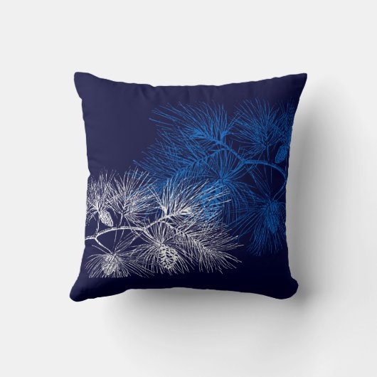 ブルーホワイトホリデーパイン装飾用クッション クッション (裏面)