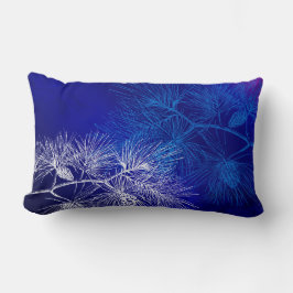 ブルーホワイトホリデーパイン装飾用クッション ランバークッション