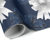 ブルーホワイトボウズホリデークリスマス ラッピングペーパー (ロールコーナー)