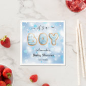 ブルーホワイトボーイ赤ちゃんシャワー スタンダードカクテルナプキン (インサイチュ)