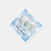 ブルーホワイトボーイ赤ちゃんシャワー スタンダードカクテルナプキン (角)