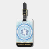 ブルーホワイトマンダライルカ ラゲッジタグ (正面縦)