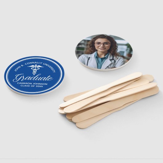 ブルーホワイトメディカルスクール卒業パーティー ハンドファン (組立なし)