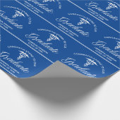 ブルーホワイトメディカルスクール卒業パーティー ラッピングペーパー (角)