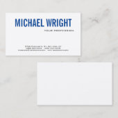 ブルーホワイトモダンプレーンシンプルプレミアムシルク 名刺 (正面/裏面)