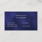 ブルーホワイトモノグラムイニシャルミニマル 名刺 (裏面)