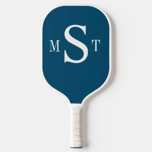 ブルーホワイトモノグラムパーソナライズされた ピックルボールラケット
